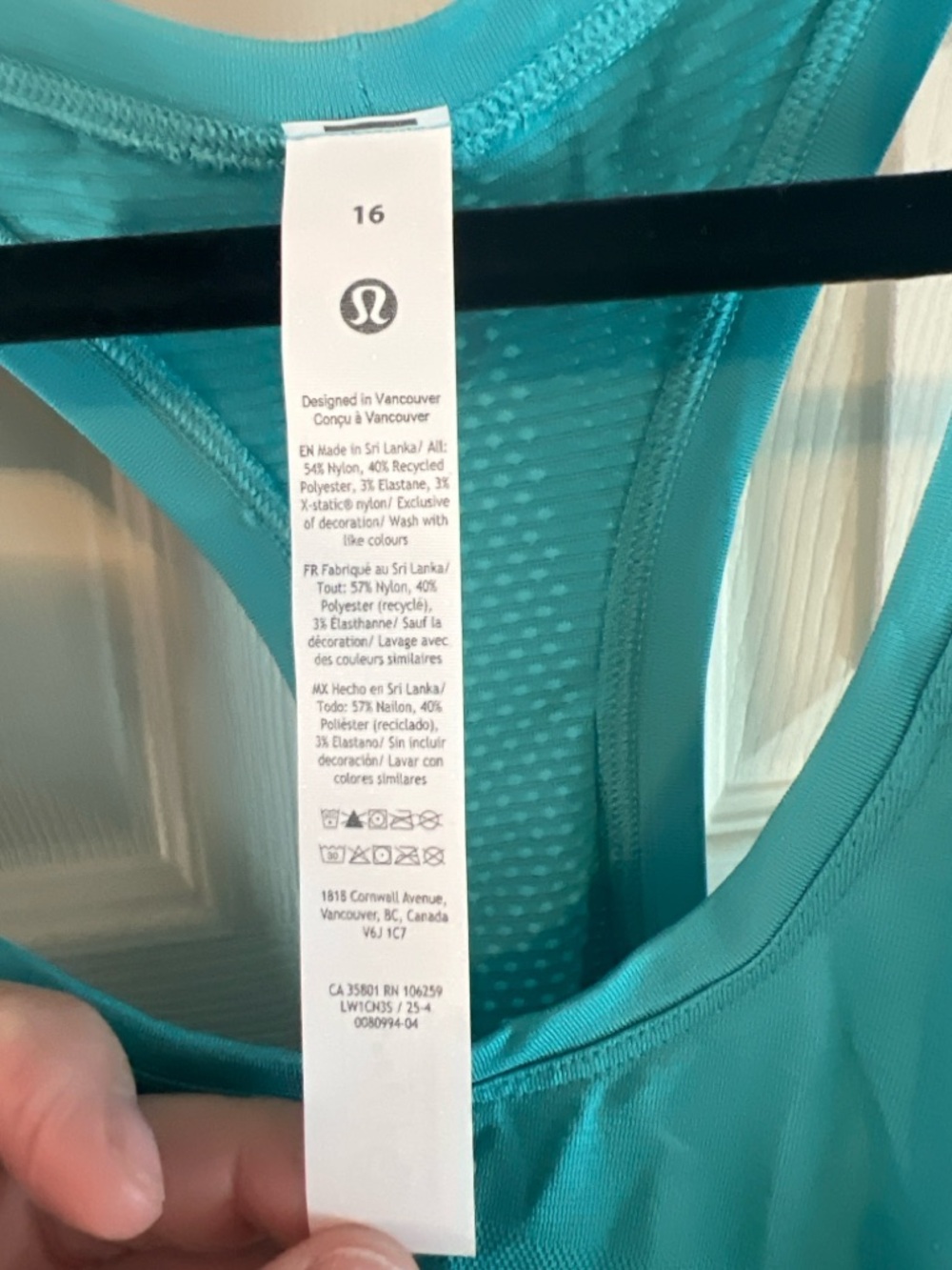 #277 Lululemon Swiftly Tech Scoopneck Tank 2.0 Fountain Sz 16 - Picture 3 of 3